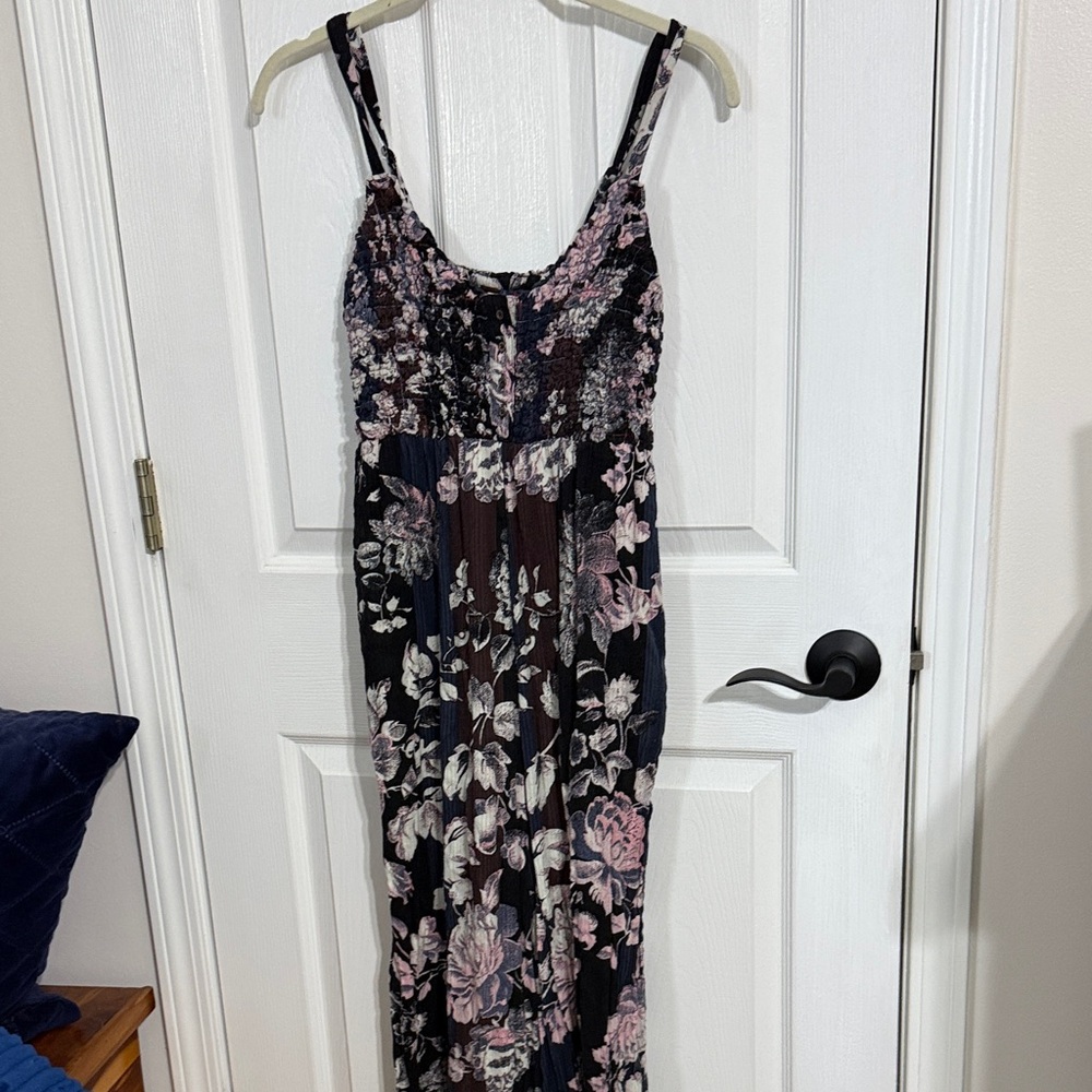 Floral Max jumpsuit with Pink and Black Pattern